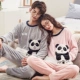 Mới mùa thu và mùa đông vài bộ đồ ngủ flannel nam và nữ dài tay áo thun san hô lông cừu nhà dịch vụ phù hợp - Pyjama