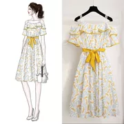 Mẫu mùa hè 2019 mới váy retro eo cao rất cổ tích Pháp platy váy hoa sling váy voan - Sản phẩm HOT