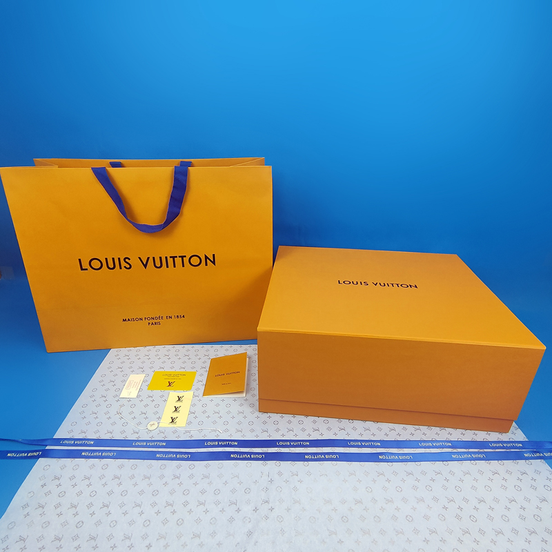 Medium Folding Box + Bag + Ribbon + Sydney Paper Delivery Labeloriginal edition LV paper bag Gift bag portable Bag clothes scarf Box Bag money Jewelry box Dustproof bag packing box