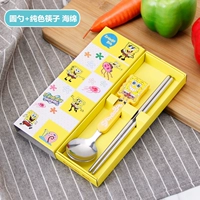 Губчатая ложка+чистая палочка для палочки (квадрат)