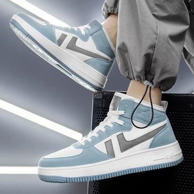 高帮鞋aj空军一号潮鞋2021新款男士简约板鞋运动跑步鞋子男生男鞋