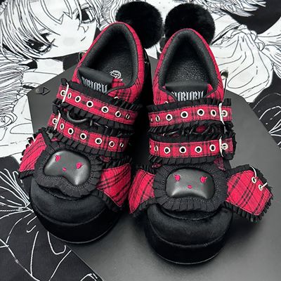 taobao agent Banda Little Rabbit Gururu Original Y2K Asian Cultural Red Stroke College thick sole shoes