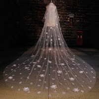 Петтиш -лепестки длинная вуаль простую длинное хвостовое невеста супер феи главная свадьба Трехмерная цветочная свадьба свадьба Съемка съемки фото продажи
