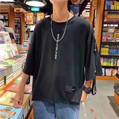 Short sleeve t-shirt men's Korean fashion clothes summer 2020 new fashion brand five sleeve T-shirt summer students