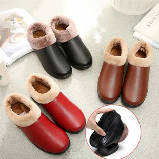 冬季老北京布鞋女棉鞋防水防滑厚底老年人