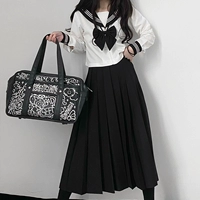 Оригинальная студенческая юбка в складку, базовый комплект, японская длинная юбка, длина макси