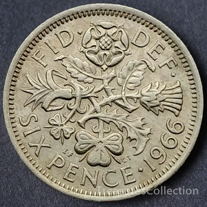[英国6便士幸运币Lucky Coin19.3mm外国硬币钱币外币货币收藏真币]