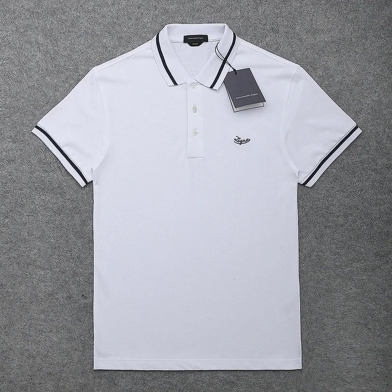 WhiteEurope and America station summer ZZ Iconic Embroidery LOGO man Fine bead land leisure time Short sleeve Polo shirt Three Color matching
