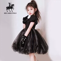 Летнее платье, детский черный наряд маленькой принцессы, наряд для музыкальных выступлений, костюм