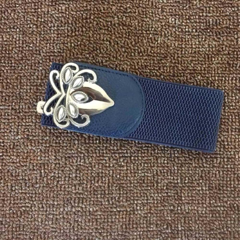 Calcium Magnesium Wide 005 Navy (About 6.5)Lose money impulse Loose and tight belt Women Tightness elastic force Width Waistband female Dress Fine black belt
