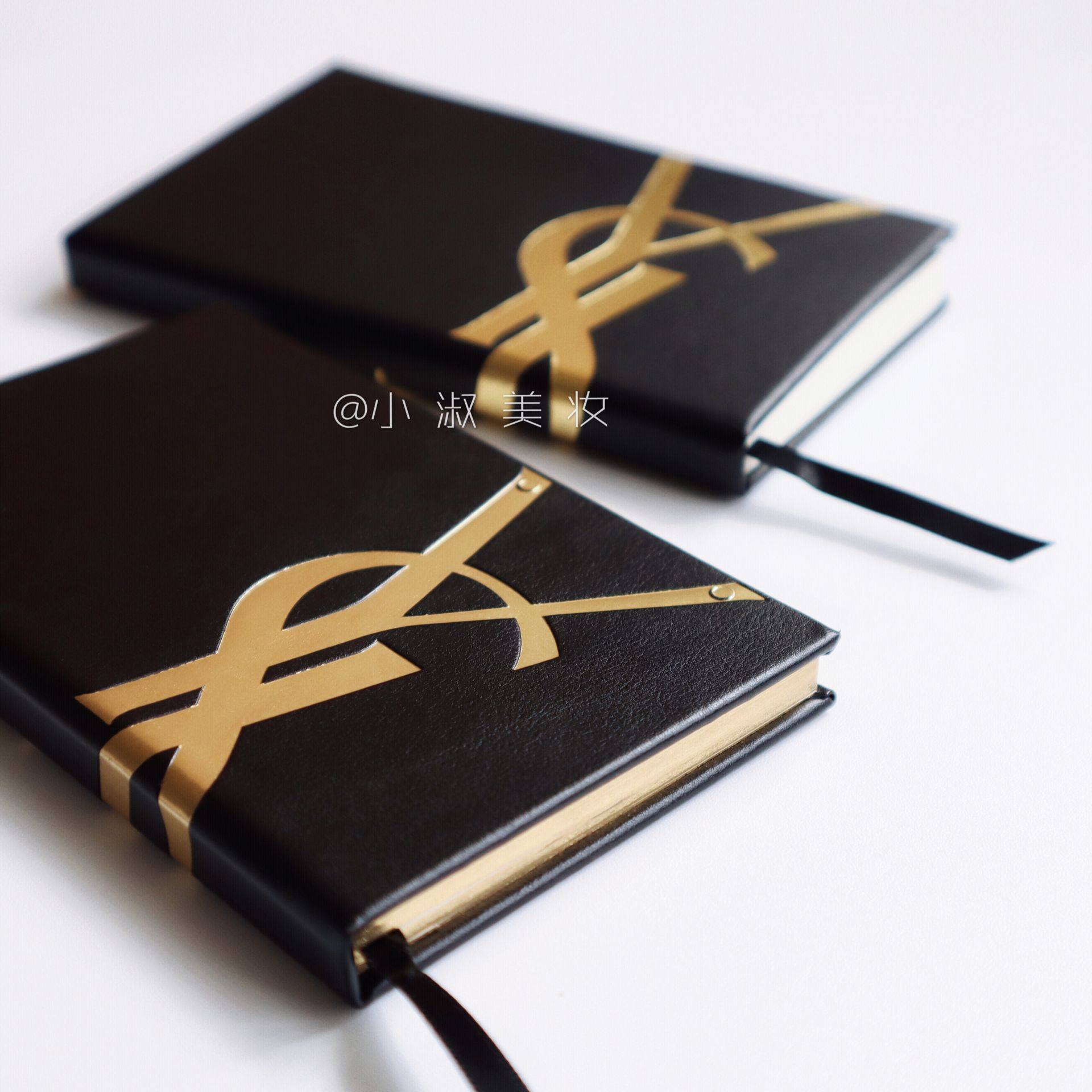 I drop a small notebook! Counter giveaway YSL Saint Laurent Black Limited Leather Notebook Handbook Diary