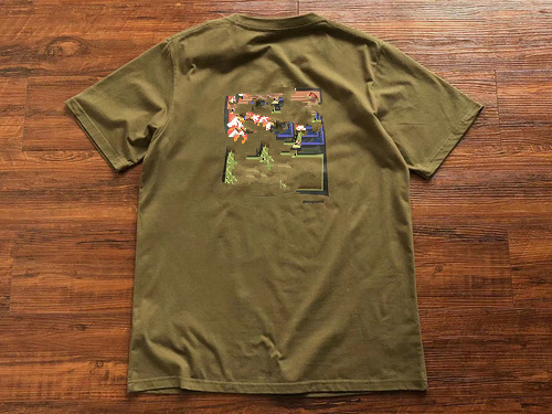 Army GreenTricolor destroy by fire Yanshan Honeysuckle Short sleeve