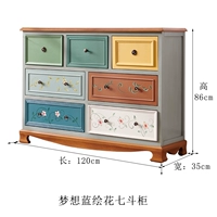 Dream Blue Pringed Flower Qidou Cabinet 120см