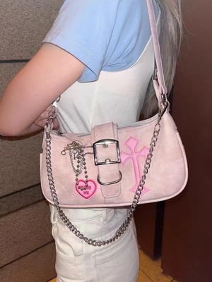 taobao agent Original Y2K Sweet Cool Woman Bag Cross Niche Millennium Hot Girl Bags Cross -Body Hand Ritter Plel of River Bag