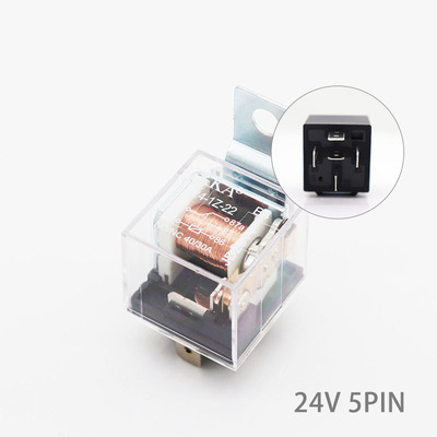 디바이스마트,EV 전기차/캠핑카/그린에너지 > 스위치/커넥터/릴레이 > 릴레이,SMG,KKA-B4 투명 릴레이 24V 40A 5핀 철판 [TYE-RL012],차량용 릴레이 24V 40A 5핀 / NO : 40A 14V / NC : 30A 14V / 1a1b1c / 브라켓(철)