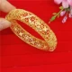 Mới vàng mạ quốc gia trống rỗng mô phỏng đám cưới vàng vòng đeo tay vàng hiệu suất prop trang sức cưới trang sức - Vòng đeo tay Cuff