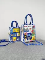 [Сумка Daqin Spectrum] белая+синяя ручка+синяя прозрачная цепь (адаптируйтесь к двум чашкам мешков)