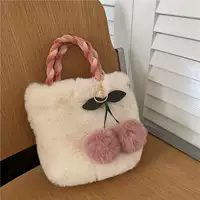 Cute Girl Cherry Plush Bag Handbag Instagram Style Autumn an