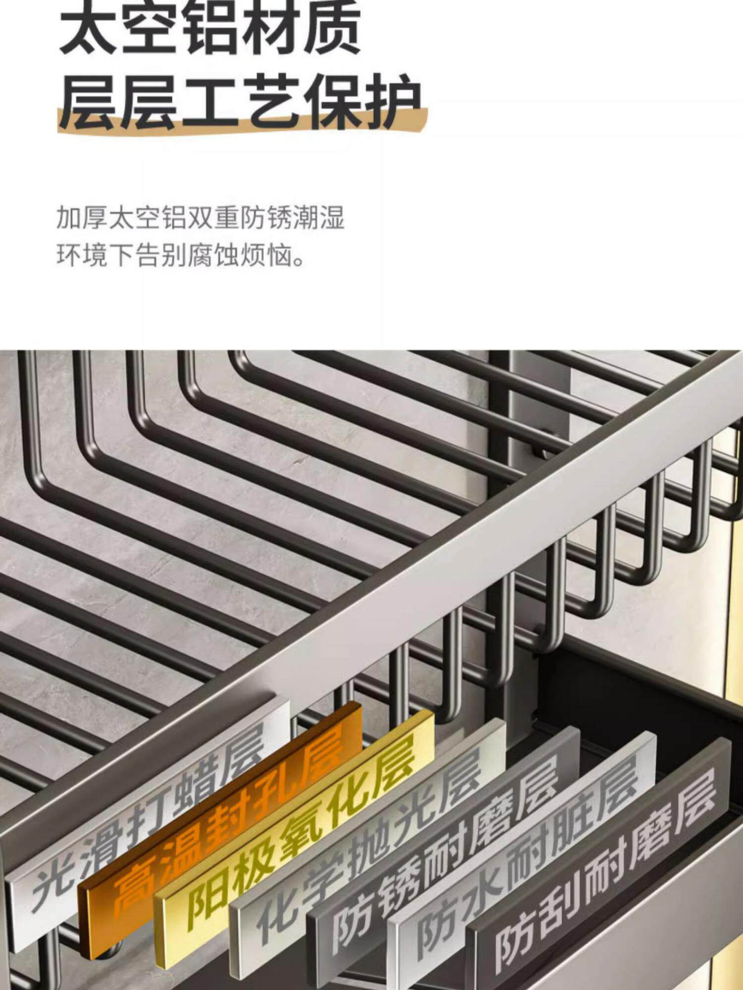 Умывальник 毛巾架卫生间免打孔壁挂网篮浴巾架洗手间收纳太空铝一体置物架