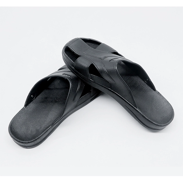Dép chống tĩnh điện PU dày đế mềm chống trượt chống trượt mùa hè nam xưởng điện tử không bám bụi giày làm việc thoải mái PVC 