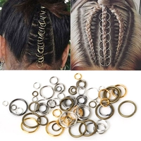 50PCS Metal African Hair Rings Beads Cuffs Tubes Charms Drea