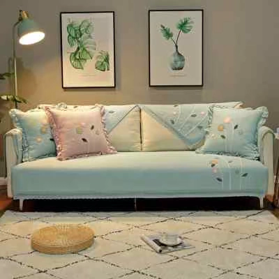 Универсальный современный и минималистичный диван на четыре сезона, хлопковая нескользящая подушка, шарф, с вышивкой