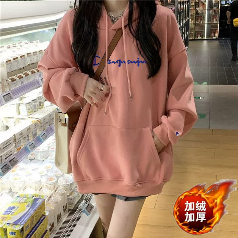Demi-season hoody, warm jacket, Japanese version, for beloved, oversize, increased thickness