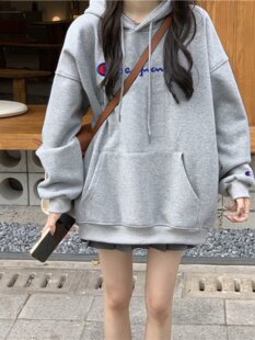 Demi-season hoody, warm jacket, Japanese version, for beloved, oversize, increased thickness