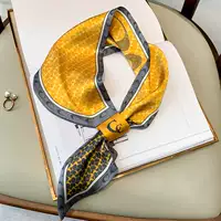 Spring Autumn and Summer Hairband Silk Scarf Female Letter