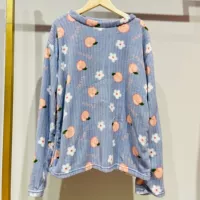 Утолщенная теплая пиджаная голубая персиковая верхняя вершина