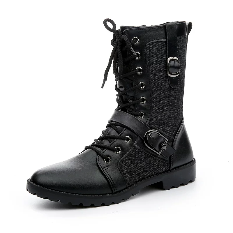 Мужские зимние ботинки, кожаные ботинки, мужские, high top, круглова головка