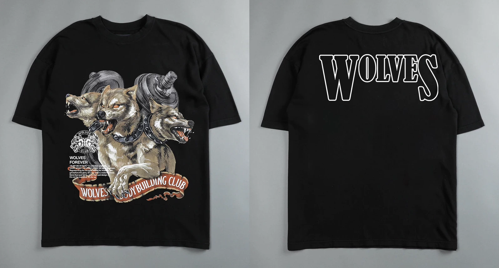 [Darc Wolf Спорт футболки Oversized графика DTG печать техника]