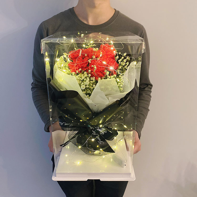 Large Red Carnation520 Bouquet  Immortal flower rose Gift box Send girlfriend confidante birthday practical Internet celebrity graduation gift