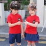 Quần áo sân vườn mẫu giáo mùa hè phong cách quốc gia Tang phù hợp với trẻ em quần áo mùa hè Hanfu đồng phục trường tiểu học retro phong cách Trung Quốc - Đồng phục trường học / tùy chỉnh thực hiện đầm đẹp cho be gái 7 tuổi