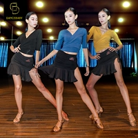 DanceBaby Latin Dance Clothing Женская взрослая новая тренировочная костюма латинская танцевальная юбка танцевать танце