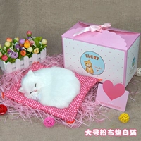 Большая __ розовая ткань Pure White Sleep Cat -Gift Box