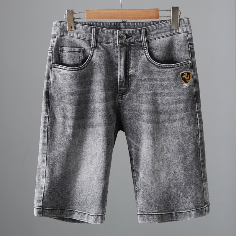 Denim shorts, men's summer thin capri pants, men's casual straight-leg pants, men's youth trendy mid-length pants DK305