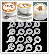 Mô hình in cà phê kéo hoa mẫu phun hoa văn lạ mắt cà phê dụng cụ pha cà phê nhựa 16 mẫu