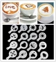 Mô hình in cà phê kéo hoa mẫu phun hoa văn lạ mắt cà phê dụng cụ pha cà phê nhựa 16 mẫu phin cà phê inox