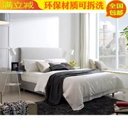 giường đơn giản 1.2 m 1,35 m 1,5 m 1,8 mềm túi vải phòng khách sạn giường đôi hộ già nhỏ - Giường
