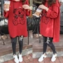 Mỡ mm cộng với phân bón XL quần áo bà bầu mùa thu áo mới phiên bản Hàn Quốc áo len dài mỏng 200 cân ao bau xiteen