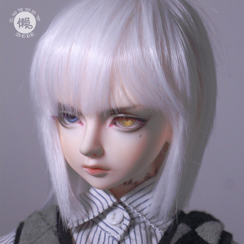 [white]BJD men and women Baby SD image daily Wigs 64 branch 3 points uncle big baby black a gentle wind A knife Straightness Short hair