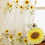 Hàn Quốc vườn hoa hướng dương hướng dương rèm vải dày bông khăn sợi thêu thêu ban công ra khỏi phòng ngủ - Phụ kiện rèm cửa