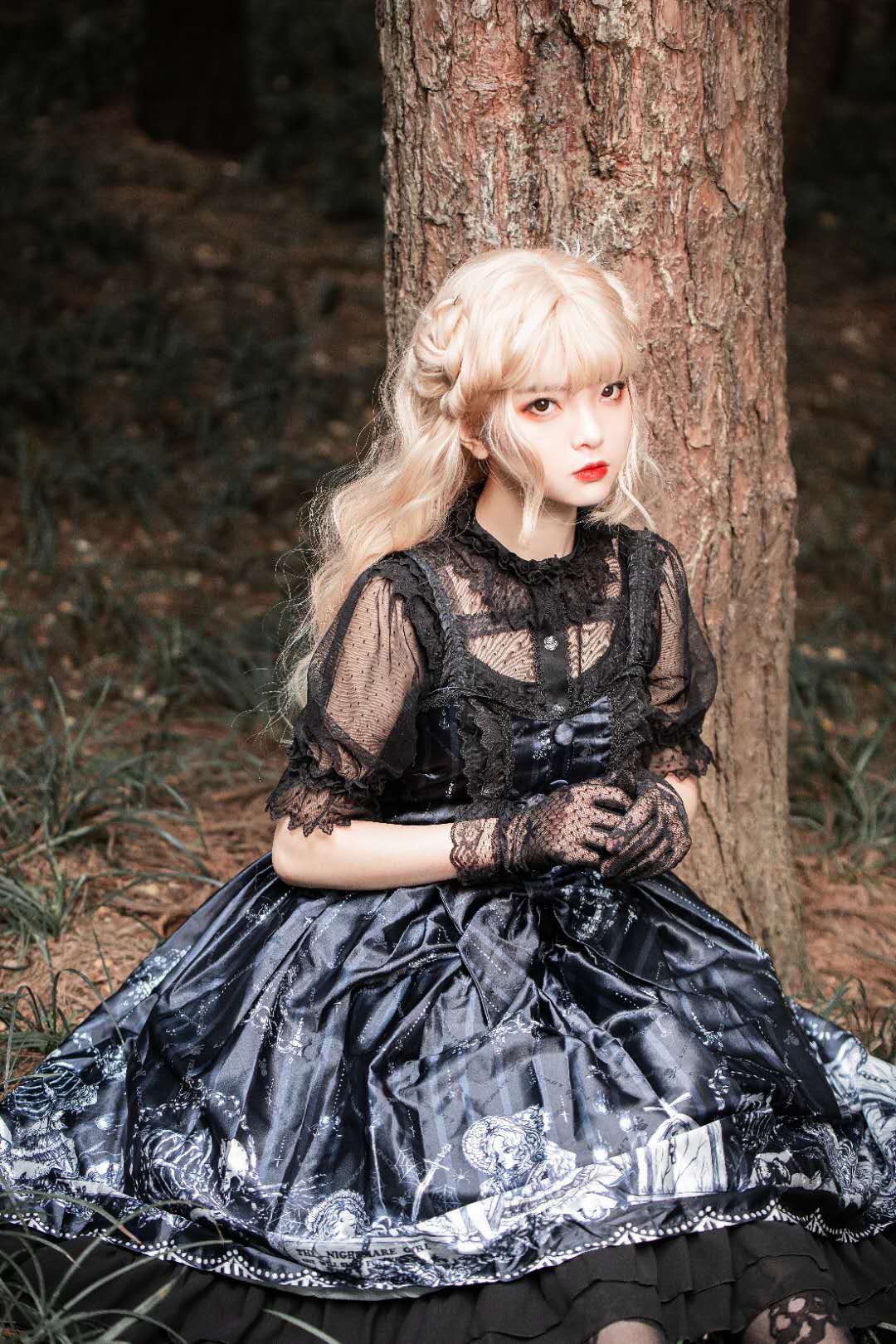 BlackFull payment 【 goods in stock 】 ~ factory Original design Lolita tomb Prisoner girl Gothic Diablo system jsk Dress