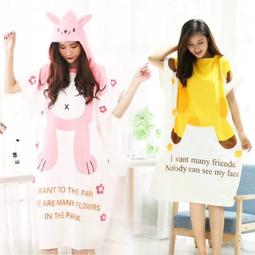 Мультяшный хлопковый мягкий плащ, пляжный банный халат, банное полотенце, хорошо впитывает воду