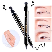 Chính hãng DIY Tattoo Seal Không Thấm Nước Bút Kẻ Mắt Đôi Bút Tình Yêu Sao Mát Màu Đen Dày và Mỏng Eyeliner Lâu Dài