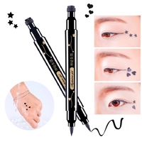 Chính hãng DIY Tattoo Seal Không Thấm Nước Bút Kẻ Mắt Đôi Bút Tình Yêu Sao Mát Màu Đen Dày và Mỏng Eyeliner Lâu Dài chì kẻ mắt karadium