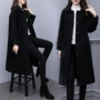Áo khoác nữ mùa đông phiên bản Hàn Quốc của áo khoác len dài màu lỏng, dài Hepburn gió trên áo len đầu gối áo len học sinh - Trung bình và dài Coat áo khoác nike