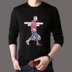 Dài tay T-Shirt nam in màu rắn vòng cổ từ bi nam thanh niên của Hàn Quốc phiên bản của chiếc áo Mỏng Áo phông dài