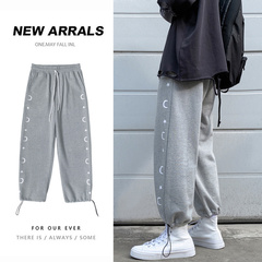 Plush casual pants men's autumn loose and trendy all-around corset Pants Plus Plus Plus Size overweight sports pants straight pants